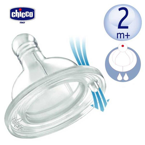 Chicco舒適哺乳-矽膠奶嘴(中等流量)2入示意圖