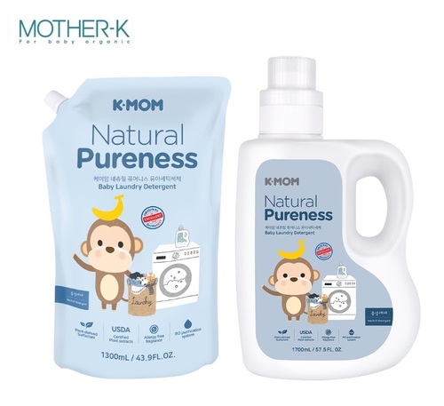 韓國K-MOM有機植萃嬰幼兒洗衣精（瓶裝+補充包）示意圖