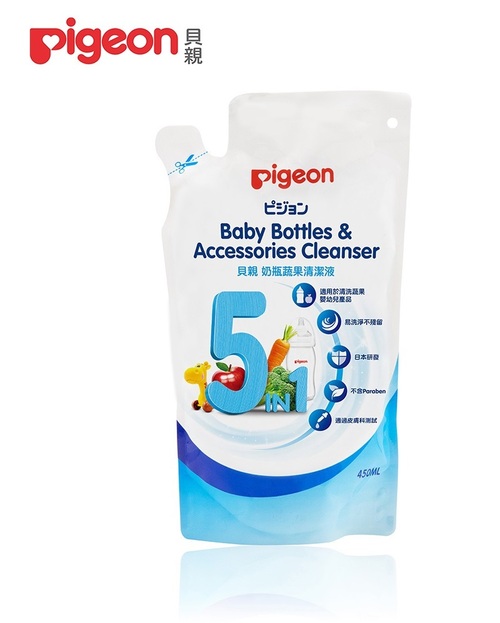 Pigeon貝親-奶瓶蔬果清潔液補充包450ml示意圖