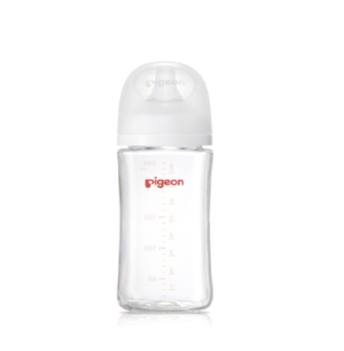 Pigeon貝親第三代母乳實感玻璃奶瓶240ml純淨白示意圖