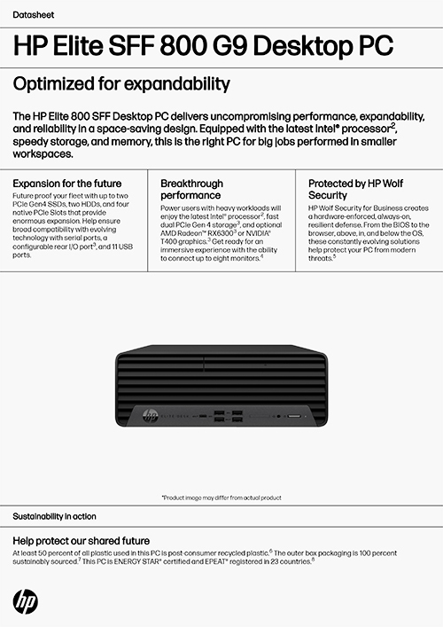 HP Elite SFF 800 G9 Desktop PC示意圖