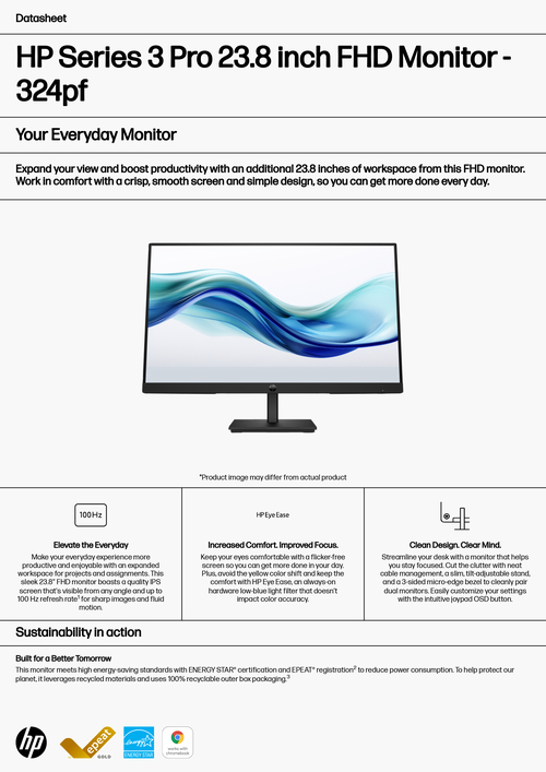 HP Series 3 Pro 23.8 inch FHD Monitor - 324pf示意圖