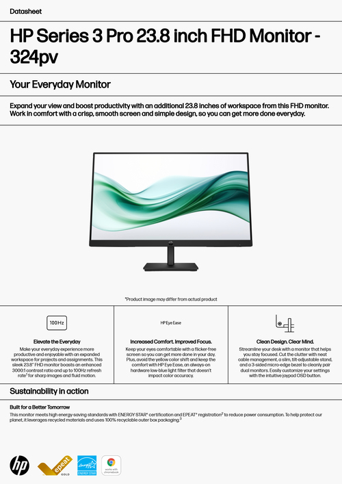 HP Series 3 Pro 23.8 inch FHD Monitor - 324pv示意圖