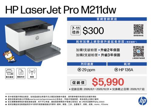 HP LaserJet Pro M211dw示意圖