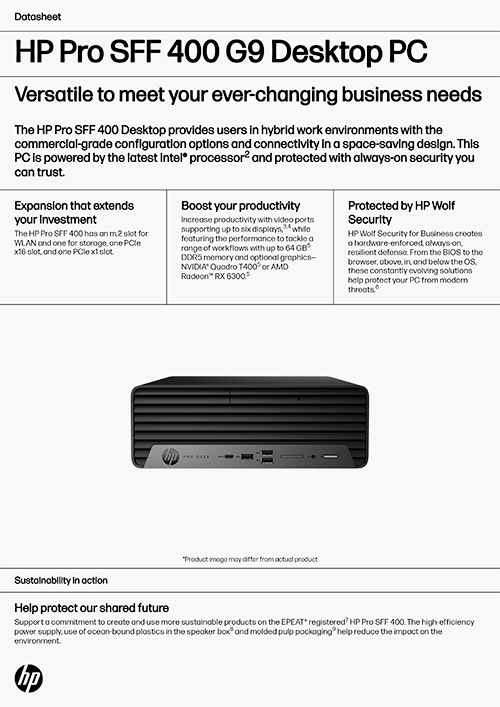 HP Pro SFF 400 G9 Desktop PC示意圖