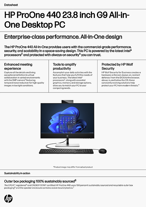 HP ProOne 440 23.8 inch G9 All-in-One Desktop PC示意圖