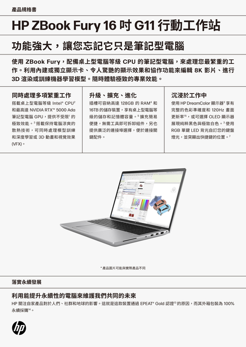 ZBook Fury 16 G11示意圖