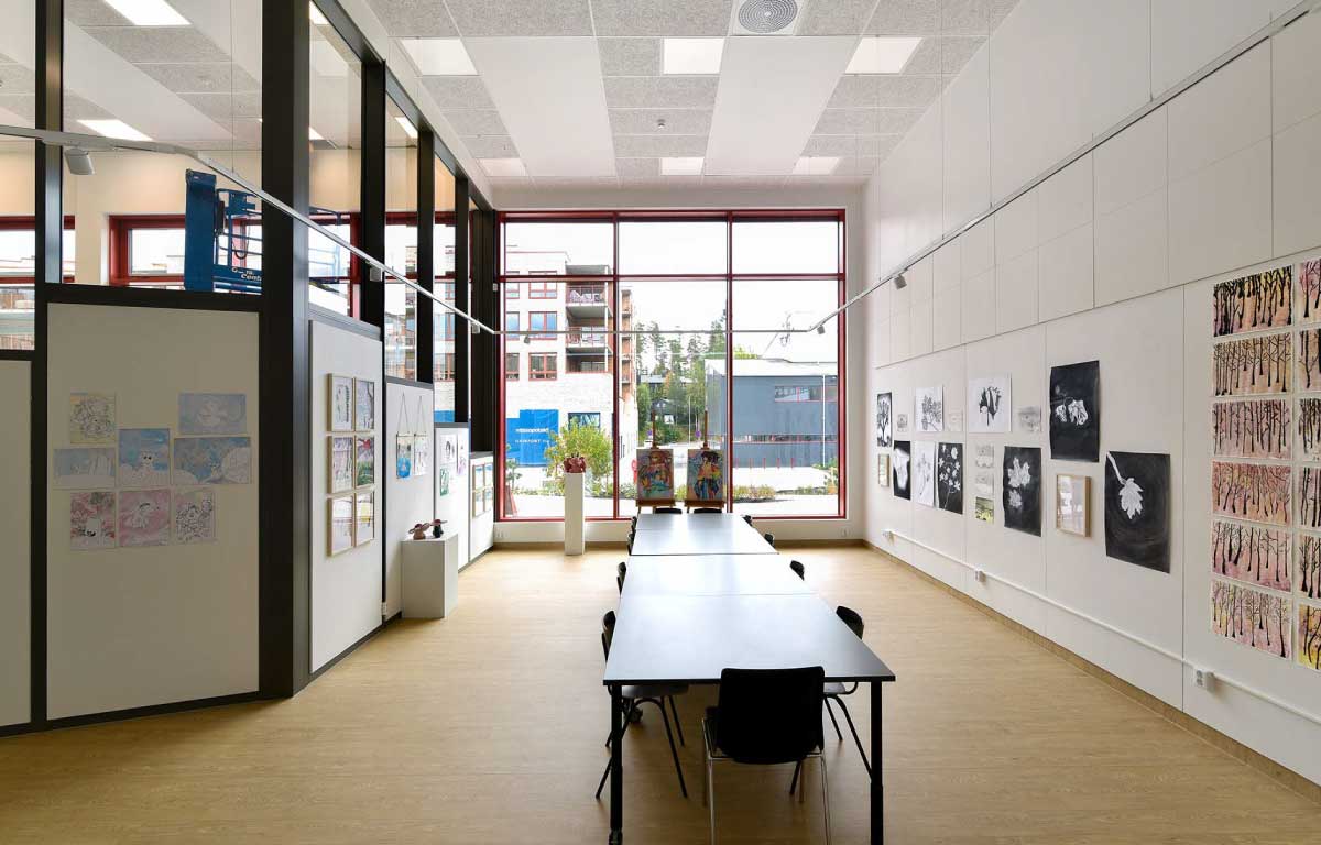 永逢綠建材-康柏纖泥板-奧斯陸圖書館-吸音天花板案例