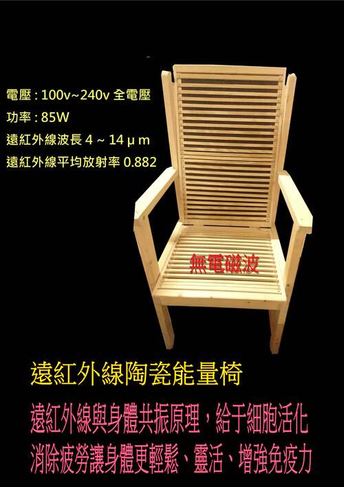 遠紅外陶瓷能量溫暖椅示意圖