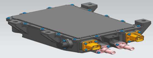 Combo 2 in 1 2.5KW DC/DC Converter + 6.6KW On board charger Liquid Cooled System示意圖