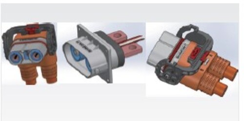High voltage super current connector with shield REX示意圖