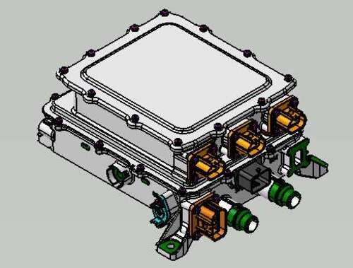 3 in 1 PDU integrated 2.5KWDC/DC converter & 6.6KW Bi-directional OBC Liquid Cooled System示意圖