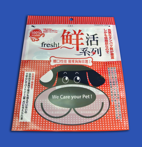 寵物食品類夾鏈包裝袋示意圖