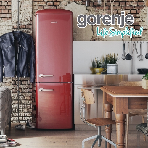 瑞典賽寧ASKO歌蘭尼Gorenje-ONRK193R酒紅色-獨立式復古冰箱電壓V220示意圖