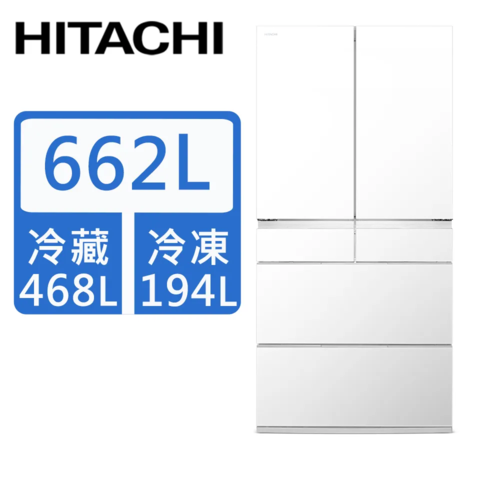 HITACHI日立662公升日本原裝變頻六門冰箱RGG670YJ (XM紫鏡/XW白/XK黑)+基本安裝示意圖