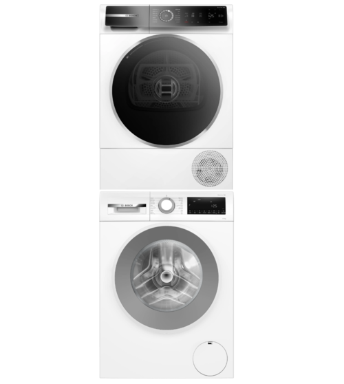 BOSCH博世 10公斤去漬抗敏洗衣機+9公斤除皺熱泵式乾衣機 (WGA15200TC+WQB245A0TC)+基本安裝示意圖