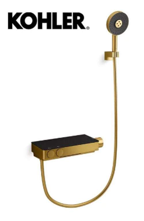 KOHLER × ANTHEM 恆溫浴缸淋浴龍頭(摩登金)示意圖
