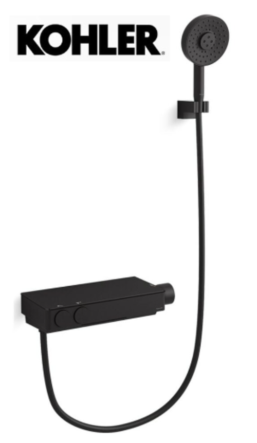 KOHLER × ANTHEM 恆溫浴缸淋浴龍頭(原質黑)示意圖
