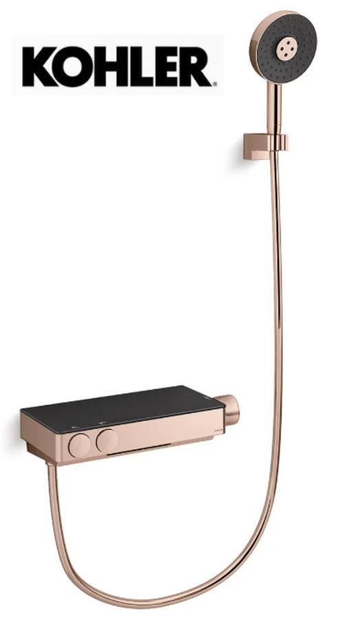 KOHLER × ANTHEM 恆溫浴缸淋浴龍頭(玫瑰金)示意圖