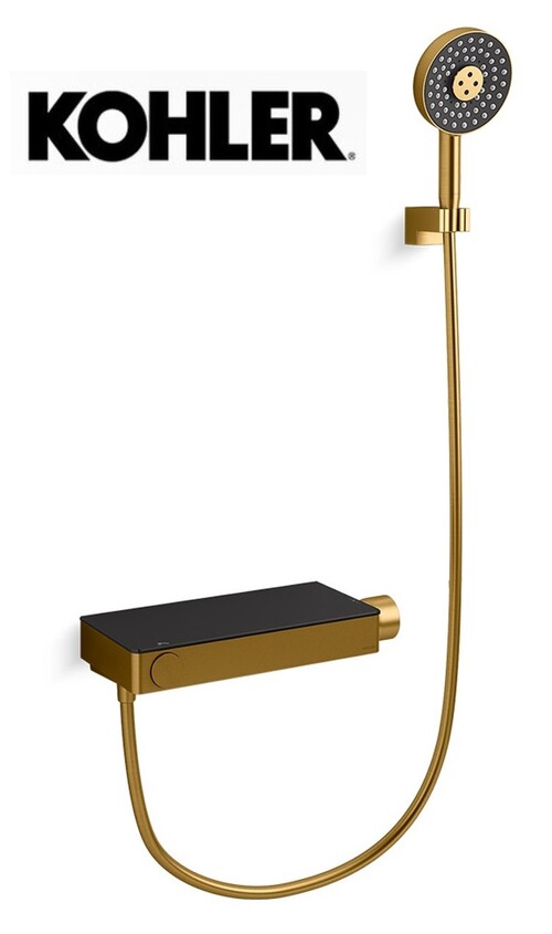 KOHLER × ANTHEM 恆溫淋浴龍頭(摩登金)示意圖
