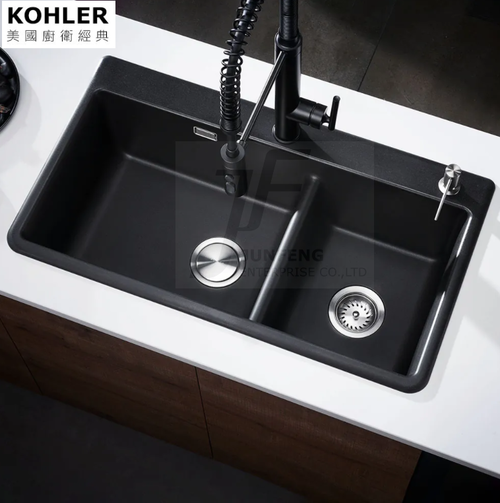 KOHLER x KOHLER x Cairn Neoroc花崗岩雙槽(84cm)示意圖
