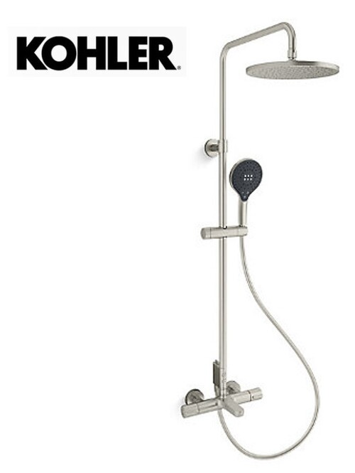KOHLER × ACCLIV 三出水恆溫淋浴柱(羅曼銀)示意圖