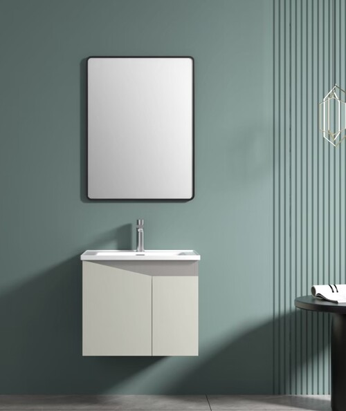 60CM-不鏽鋼方鏡/不鏽鋼浴櫃/不含龍頭示意圖