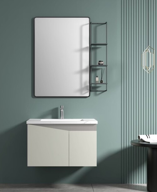 80CM-不鏽鋼方鏡/不鏽鋼浴櫃/不含龍頭示意圖