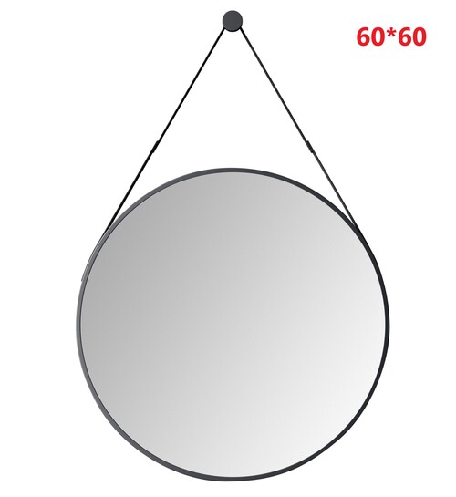 皮帶鋁框鏡(黑)-60*60cm示意圖