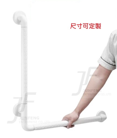 304不鏽鋼-白色抗菌L型浴室安全扶手(多種尺寸可挑選)示意圖