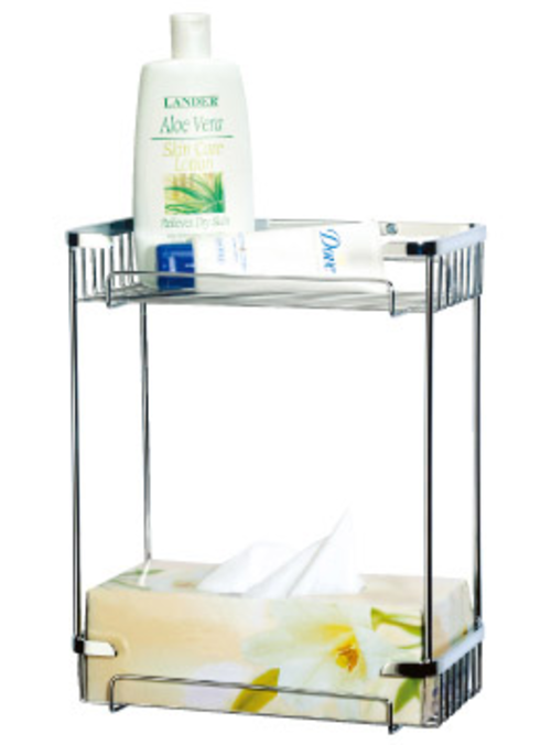 不鏽鋼雙層置物架示意圖