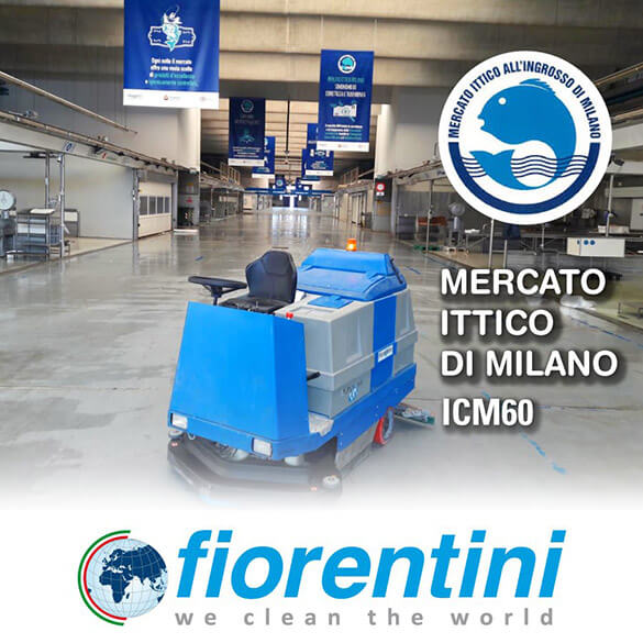 Fiorentini駕駛型洗地機ICM60，目前在米蘭魚市場執行任務中