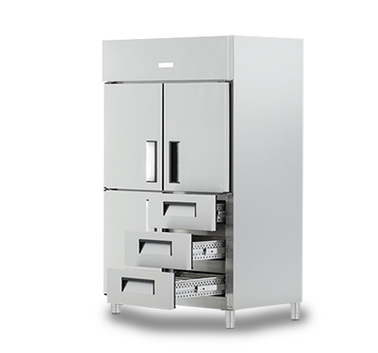 Upright Refrigerator with drawers