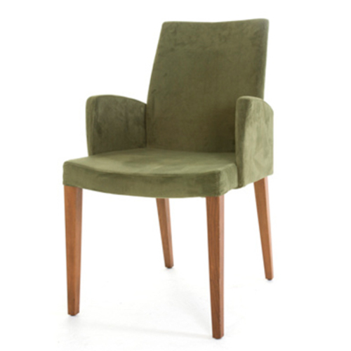 麂皮綠色餐桌椅