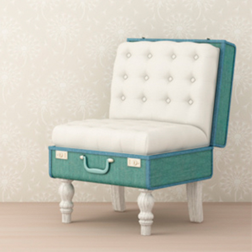 復古行李箱創意單人椅示意圖