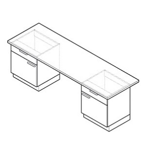 Bench with supporting underbench units