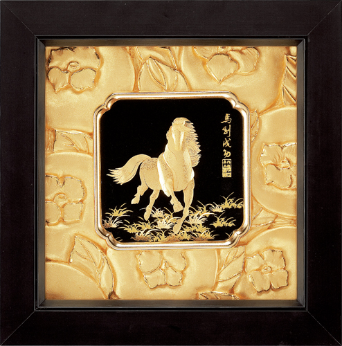 純金箔如意藝術立體金箔畫-馬到成功示意圖