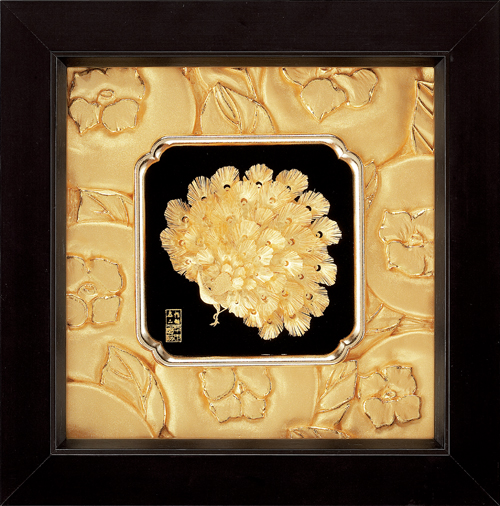 純金箔如意藝術立體金箔畫-富貴吉祥示意圖