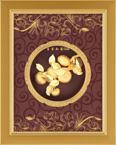 純金箔豐實藝術立體金箔畫-事事如意示意圖