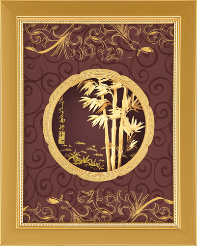 純金箔豐實藝術立體金箔畫-節節高昇示意圖