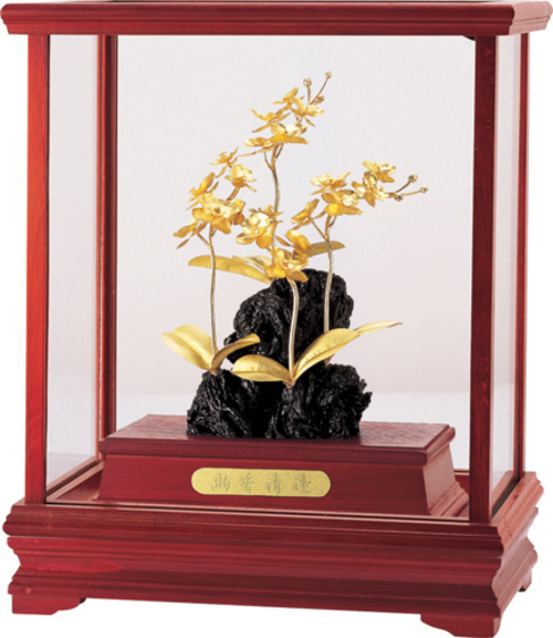 純金箔櫥窗藝術立體金箔畫-蘭花示意圖