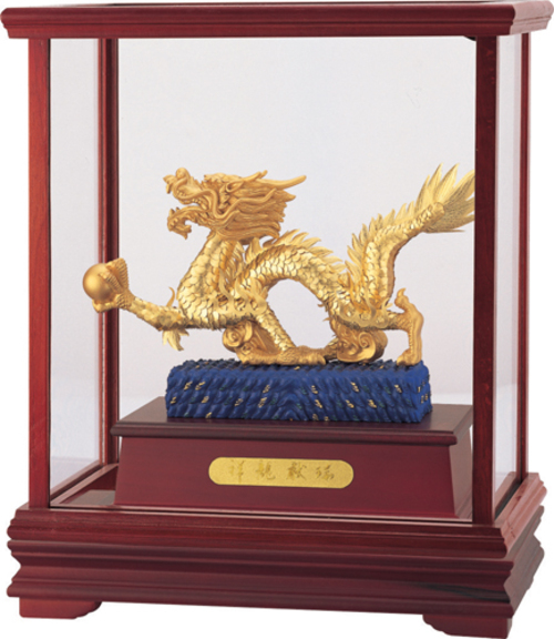 純金箔櫥窗藝術立體金箔畫-祥龍獻瑞(A)示意圖