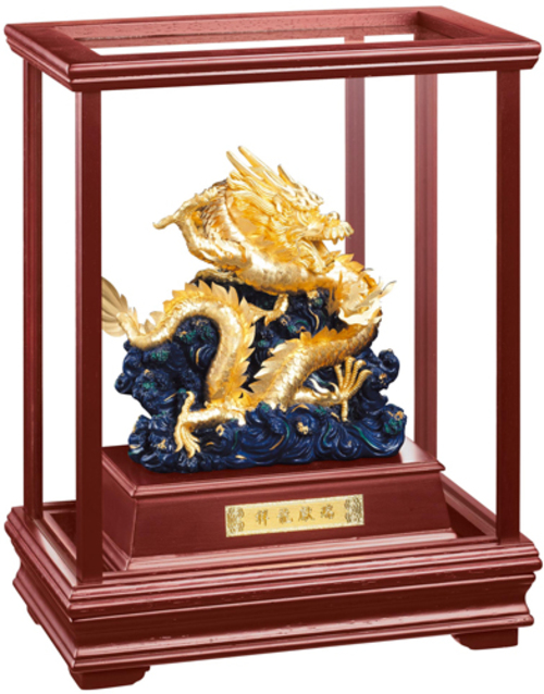 純金箔櫥窗藝術立體金箔畫-祥龍獻瑞(B)示意圖