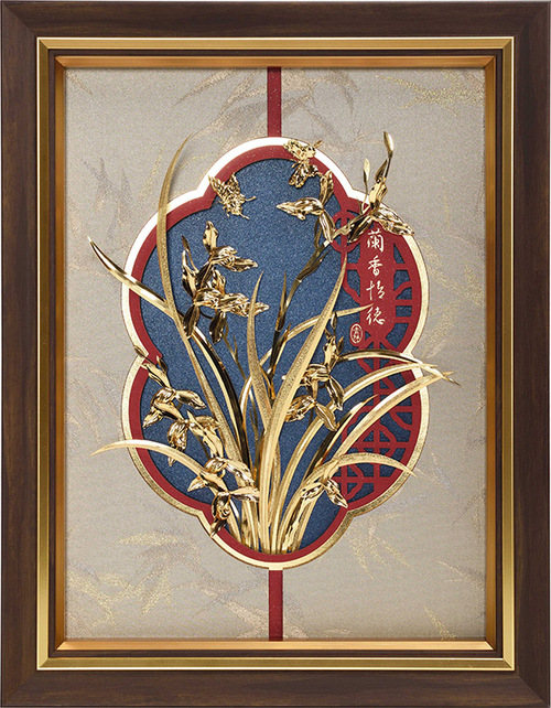 純金箔博雅系列藝術立體金箔畫-蘭香怡德示意圖