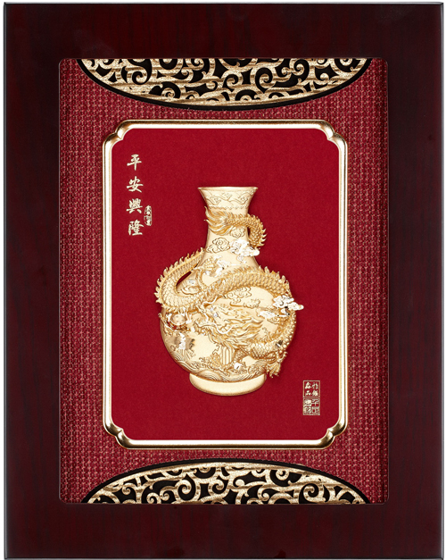 純金箔平安藝術立體金箔畫-平安興隆示意圖