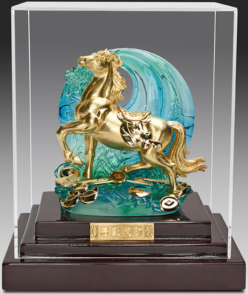 純金箔櫥窗藝術立體金箔畫-馬到成功示意圖