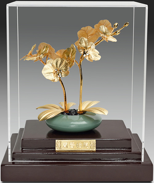 純金箔櫥窗藝術立體金箔畫-蘭香怡德示意圖