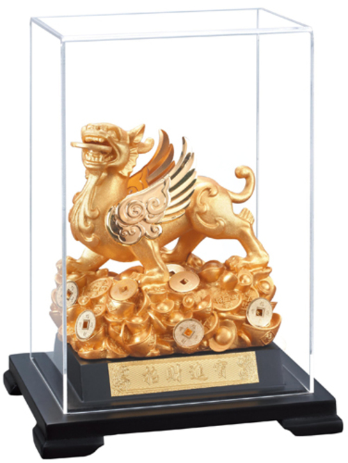 純金箔櫥窗藝術立體金箔畫-招財貔貅示意圖