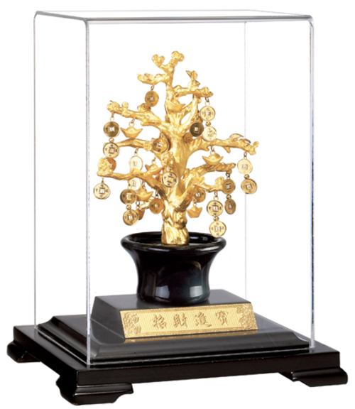 純金箔櫥窗藝術立體金箔畫-招財樹示意圖