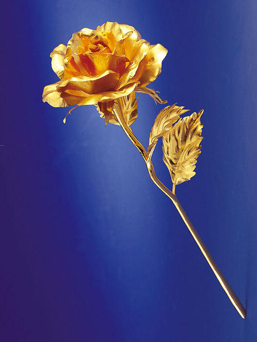 純金箔真愛藝術立體金箔畫-單枝玫瑰花示意圖